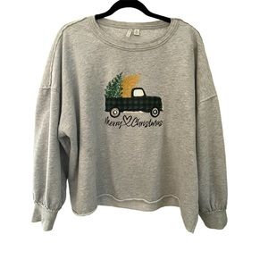 Cato Holiday Sweatshirt with Farm Truck  - XL